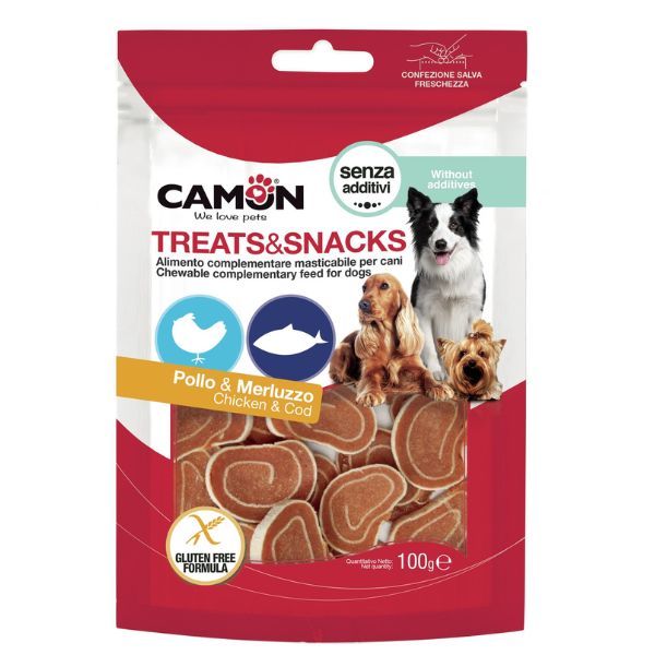 Camon Treats e Snacks per cani - Sushi di pollo e merluzzo - 100 gr