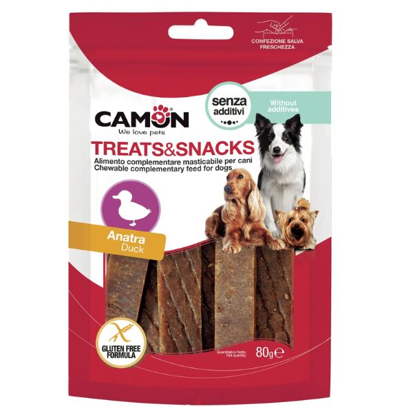 Camon Treats e Snacks per cani - Anatra jerky - 80 gr