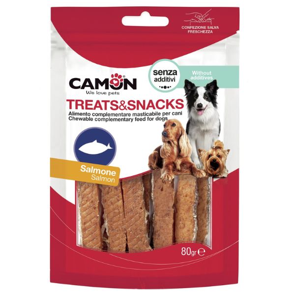 Camon Treats e Snacks per cani - Barrette al salmone - 80 gr