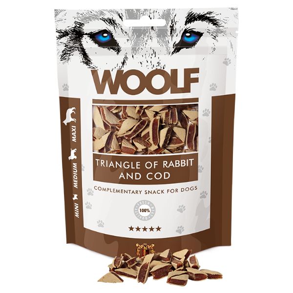 Woolf Triangolini snack per cani - Triangolini di Coniglio e Merluzzo