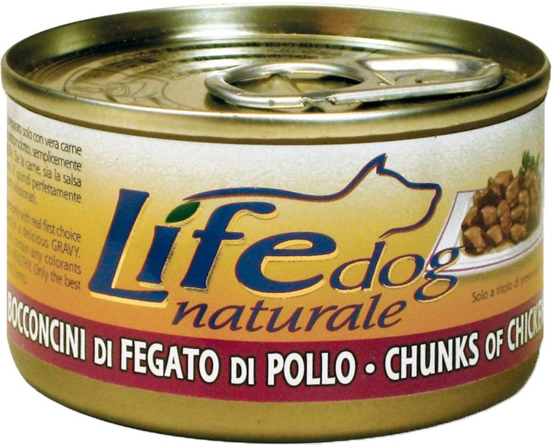 Life Dog Naturale 90 gr - Bocconcini di Fegato di Pollo Confezione da 6 pezzi