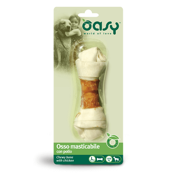 Oasy Osso masticabile per cani adulti con Pollo - Taglia cane L - formato 67 gr