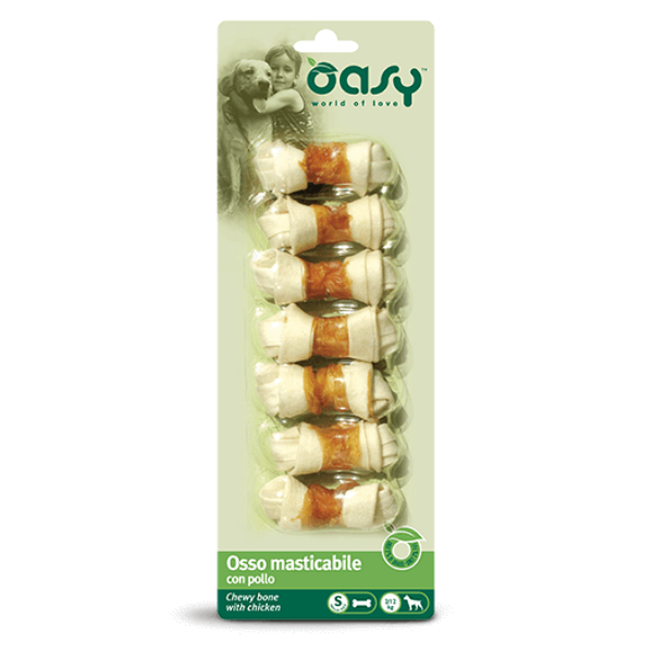 Oasy Osso masticabile per cani adulti con Pollo - Taglia cane S - formato 90 gr