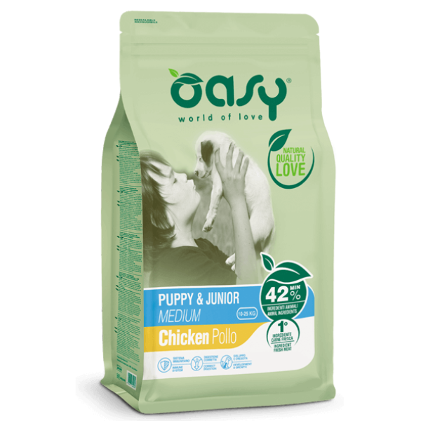 Oasy Dog Puppy Junior Medium Pollo - 12 kg