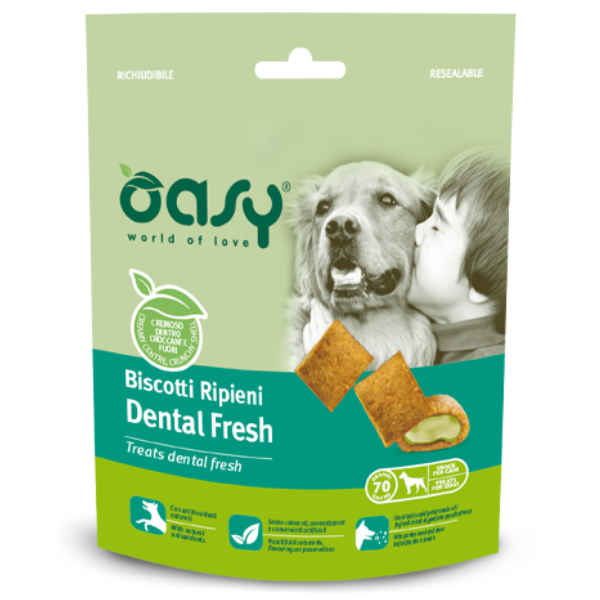 Oasy Dog Biscotti Ripieni 80 gr - Dental fresh