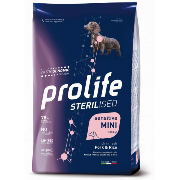 Prolife Sterilised Sensitive Mini Maiale e Riso - 2 kg